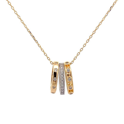 Trio Oval Pendant Chain (Pure Silver) - Mix