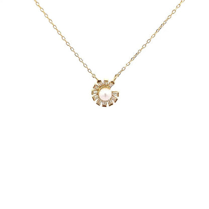 Rays of Pearl Pendant Chain (Pure Silver) - Gold