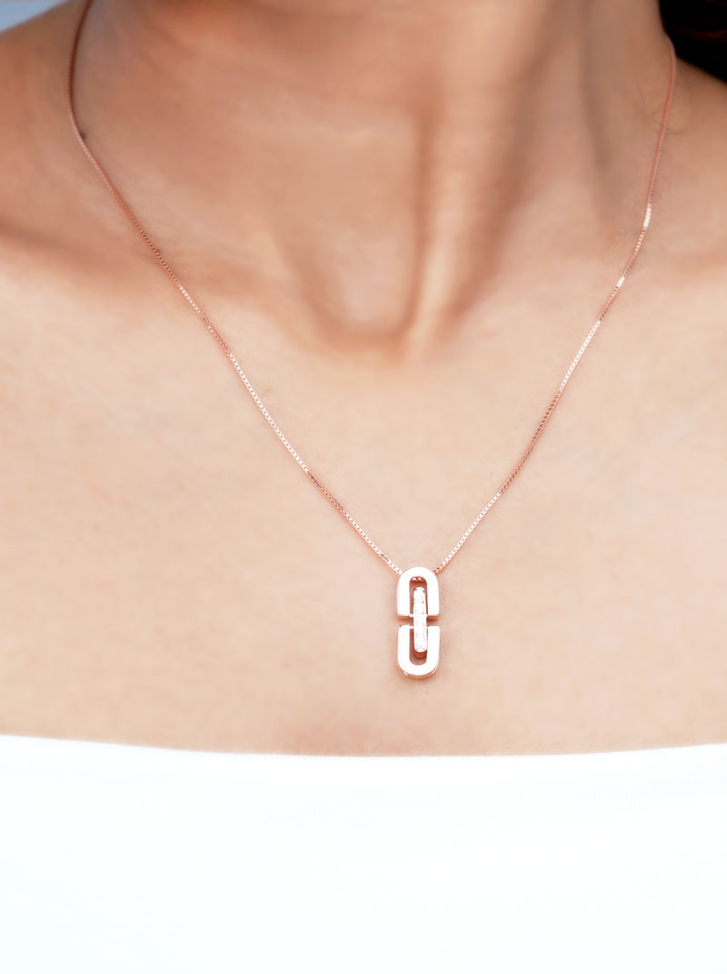 Chain Link Pendant Chain Rose Gold