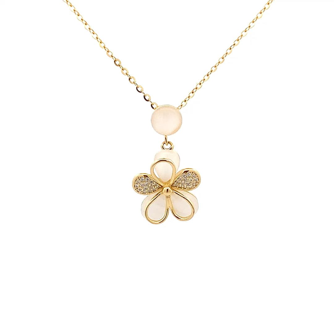 Floral Fantasy Pendant Chain (Pure Silver) - Gold