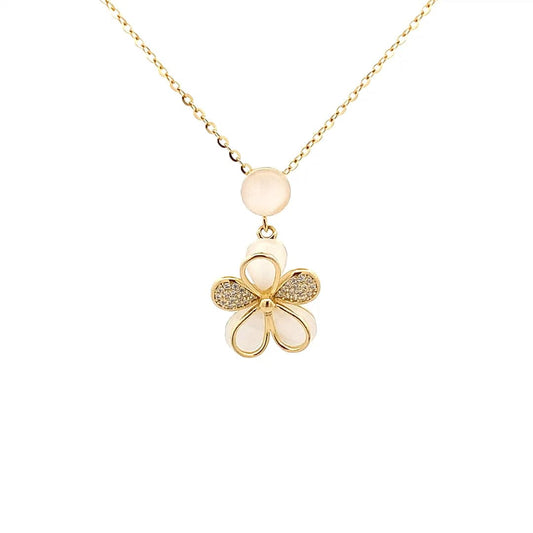 Floral Fantasy Pendant Chain (Pure Silver) - Gold