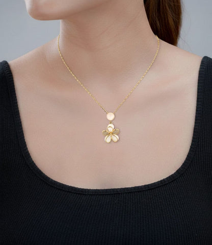 Floral Fantasy Pendant Chain (Pure Silver) - Gold