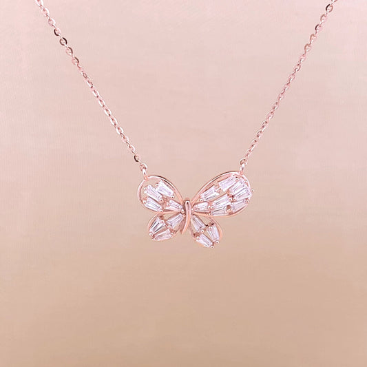 Baguette Wings Pendant Chain (Pure Silver)