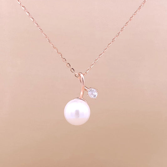 Pearl Essence Pendant Chain (Pure Silver) - Rose Gold