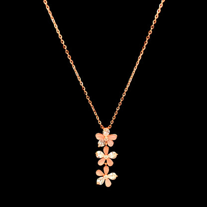 Trio Blossom Pendant Chain Rose Gold