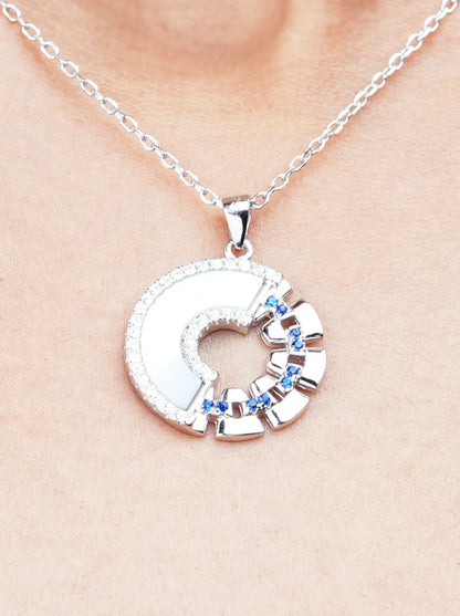 Blue & White Circular Pendant Chain