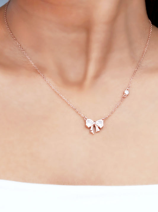 Bowknot Pendant Chain Rose Gold