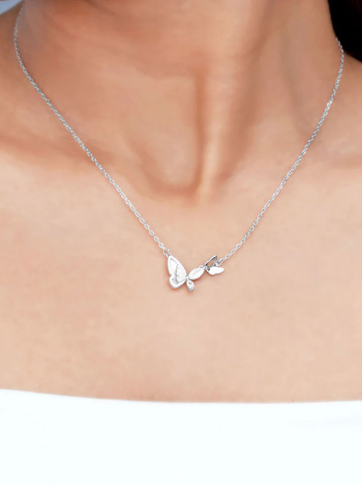 Butterfly Pendant Chain Silver