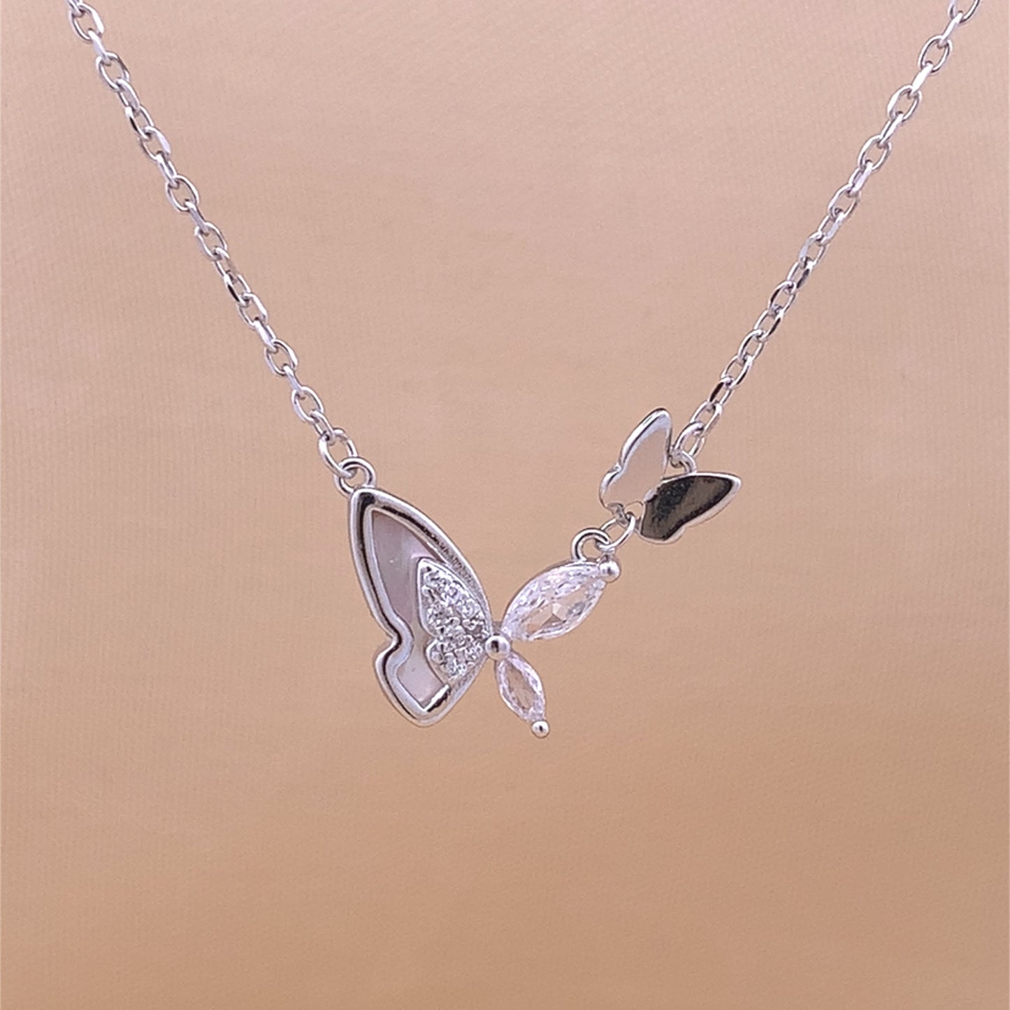 Butterfly Pendant Chain (Pure Silver) - Silver