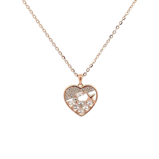 Cosmic Love Pendant Chain (Pure Silver) - Rose Gold