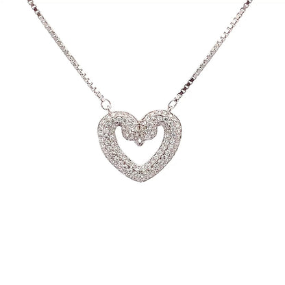 Swan Heart Pendant Chain (Pure Silver) - Silver