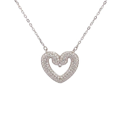 Swan Heart Pendant Chain (Pure Silver) - Silver