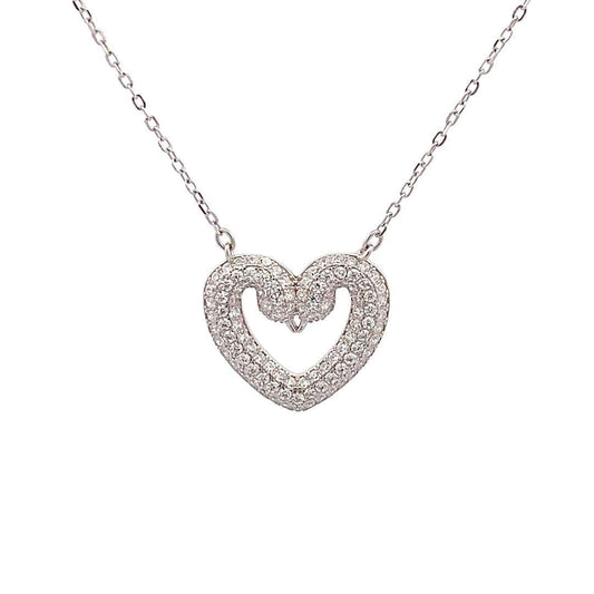 Swan Heart Pendant Chain (Pure Silver) - Silver