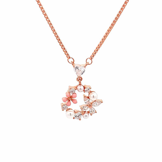 Floral Fantasy Pendant Chain (Pure Silver) - Rose Gold