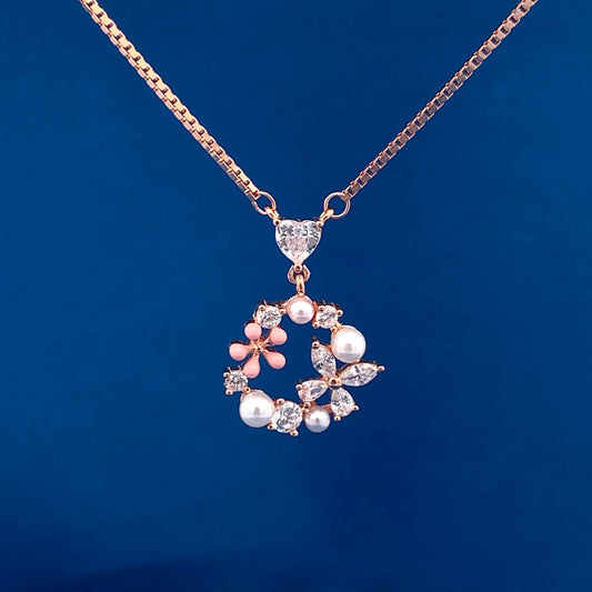 Floral Fantasy Pendant Chain Rose Gold