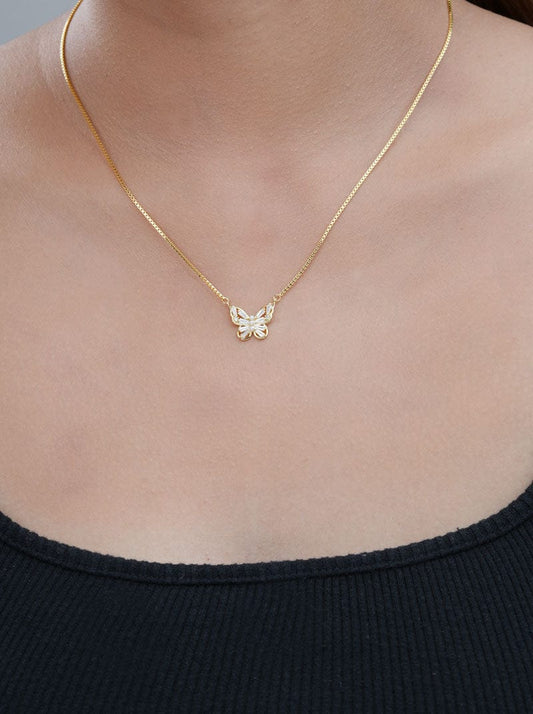 Butterfly Dream Pendant Chain (Pure Silver) - Gold