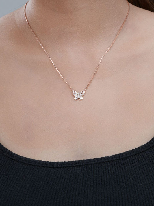 Butterfly Dream Pendant Chain (Pure Silver) - Rose Gold