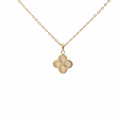 Lustrous Clover Pendant Chain (Pure Silver) - Gold