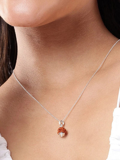 Mystic 5 Mukhi Rudraksha Chain & Pendant (925 Real Silver) - Silver