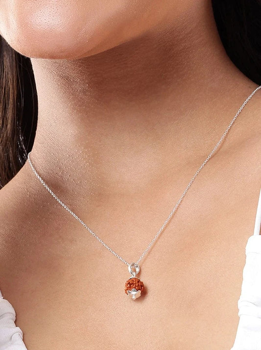 Mystic 5 Mukhi Rudraksha Chain & Pendant (925 Real Silver) - Silver
