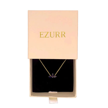 Noir Navy Pendant Chain (Pure Silver) - Gold