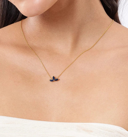 Noir Navy Pendant Chain (Pure Silver) - Gold