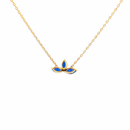 Noir Navy Pendant Chain (Pure Silver) - Gold