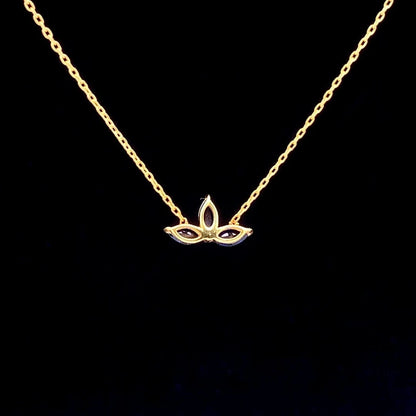 Noir Navy Pendant Chain (Pure Silver) - Gold