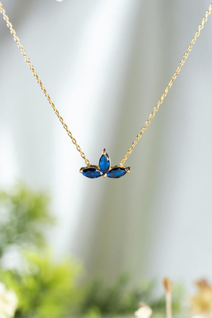 Noir Navy Pendant Chain (Pure Silver) - Gold