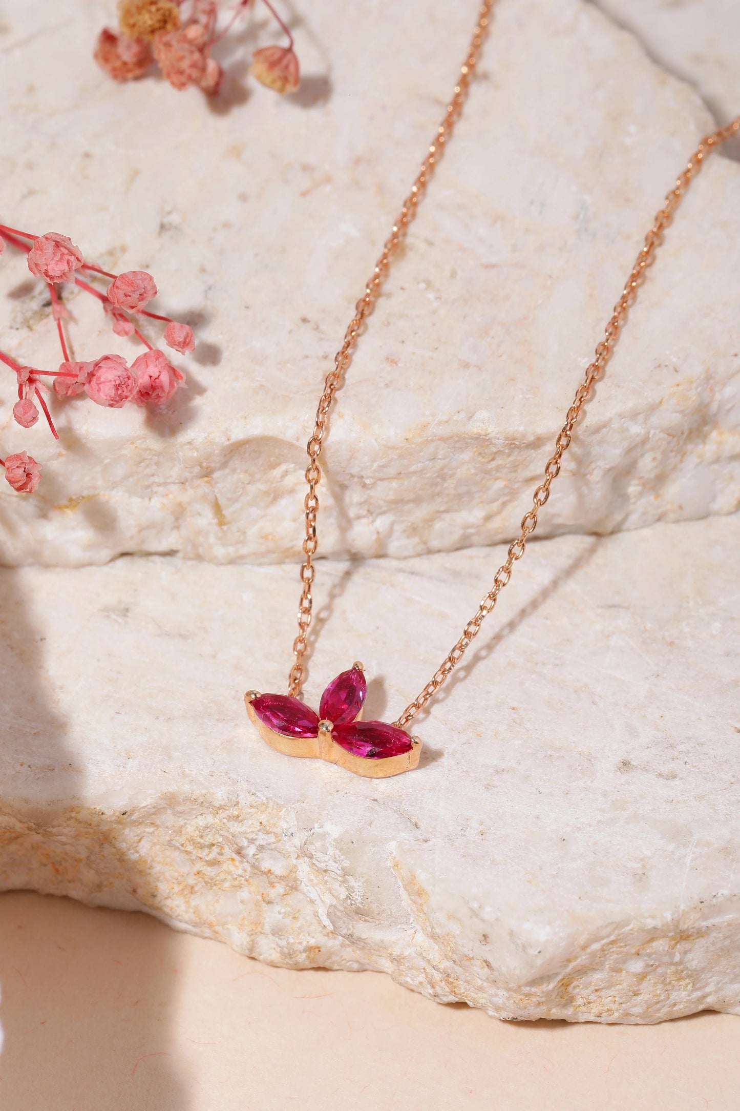 Crimson Pendant Chain (Pure Silver) - Rose Gold