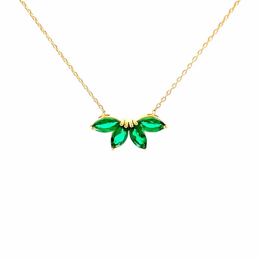 Verdant Ray Pendant Chain (925 Real Silver) - Gold