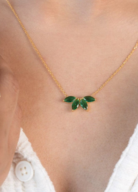 Verdant Ray Pendant Chain (925 Real Silver) - Gold