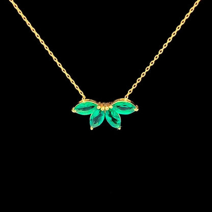 Verdant Ray Pendant Chain (925 Real Silver) - Gold