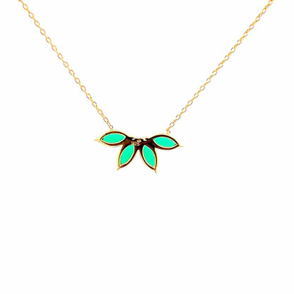 Verdant Ray Pendant Chain (925 Real Silver) - Gold