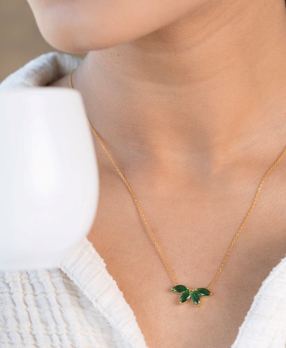 Verdant Ray Pendant Chain (925 Real Silver) - Gold