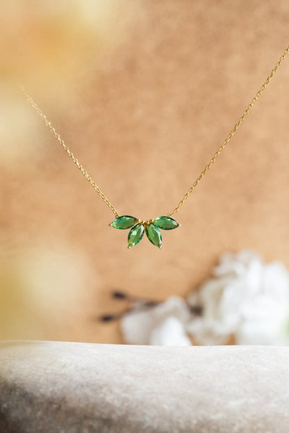 Verdant Ray Pendant Chain (925 Real Silver) - Gold