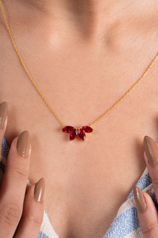 Sanguine Ray Pendant Chain (925 Real Silver) - Gold