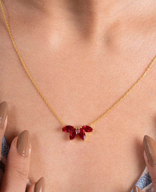 Sanguine Ray Pendant Chain (925 Real Silver) - Gold