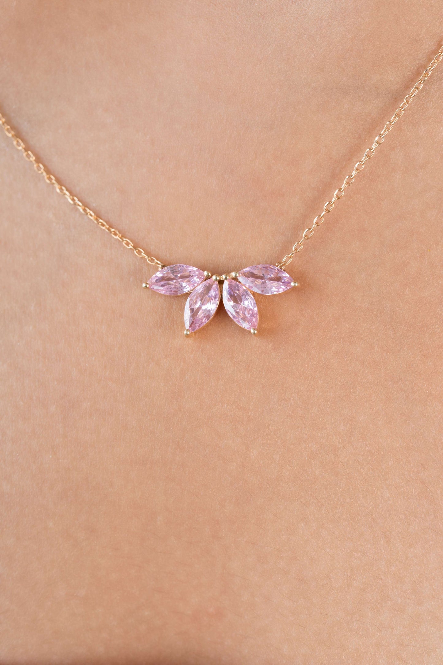 Fayra Ray Pendant Chain (925 Real Silver) - Rose Gold