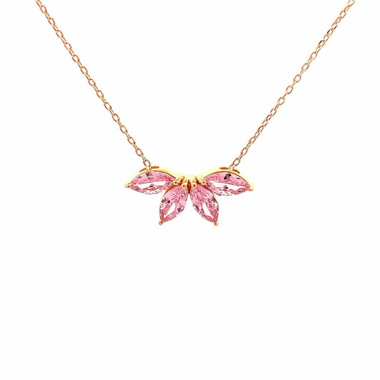 Fayra Ray Pendant Chain (925 Real Silver) - Rose Gold
