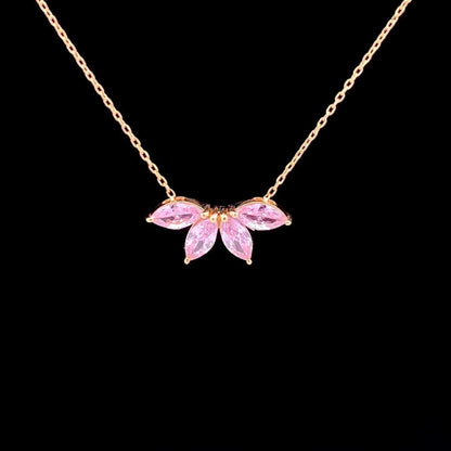 Fayra Ray Pendant Chain (925 Real Silver) - Rose Gold