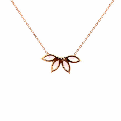 Fayra Ray Pendant Chain (925 Real Silver) - Rose Gold