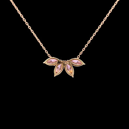 Fayra Ray Pendant Chain (925 Real Silver) - Rose Gold