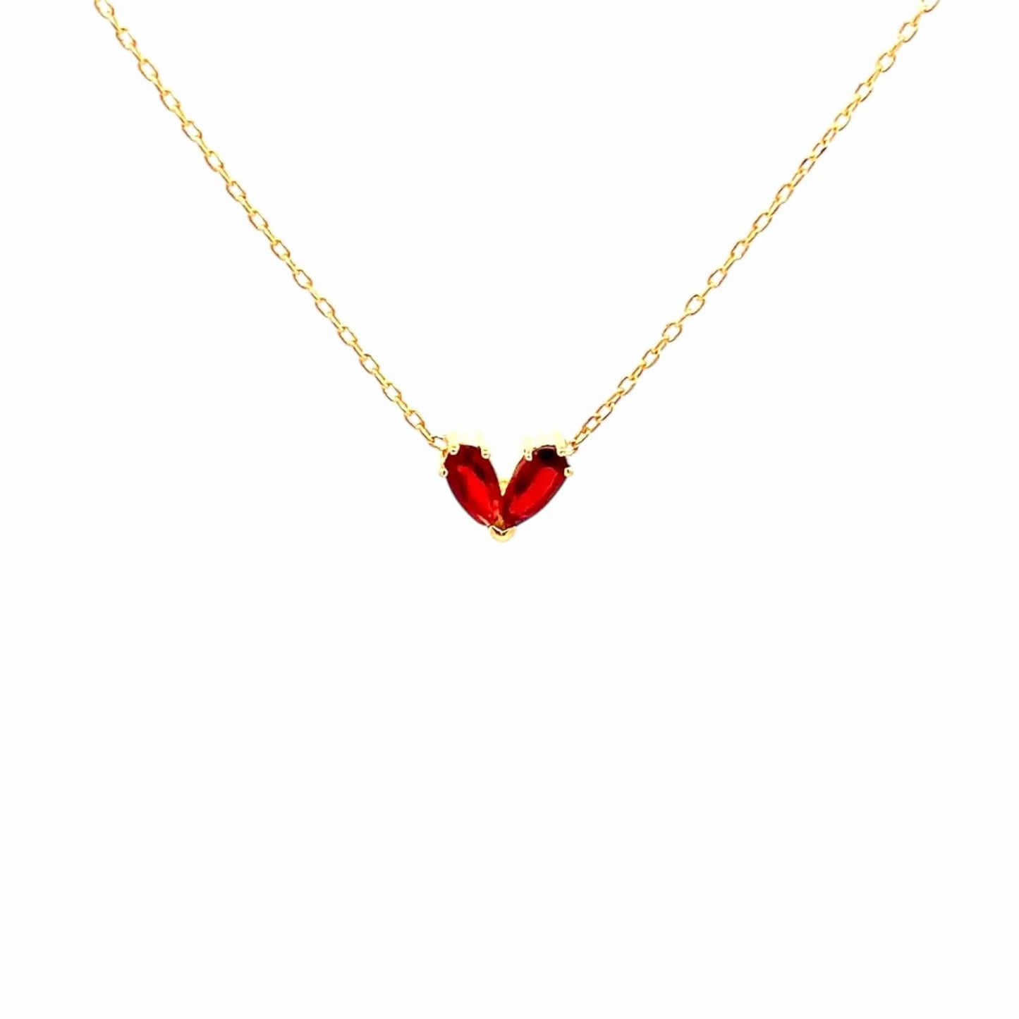 Scarlet Heart Pendant Chain (Pure Silver) - Gold