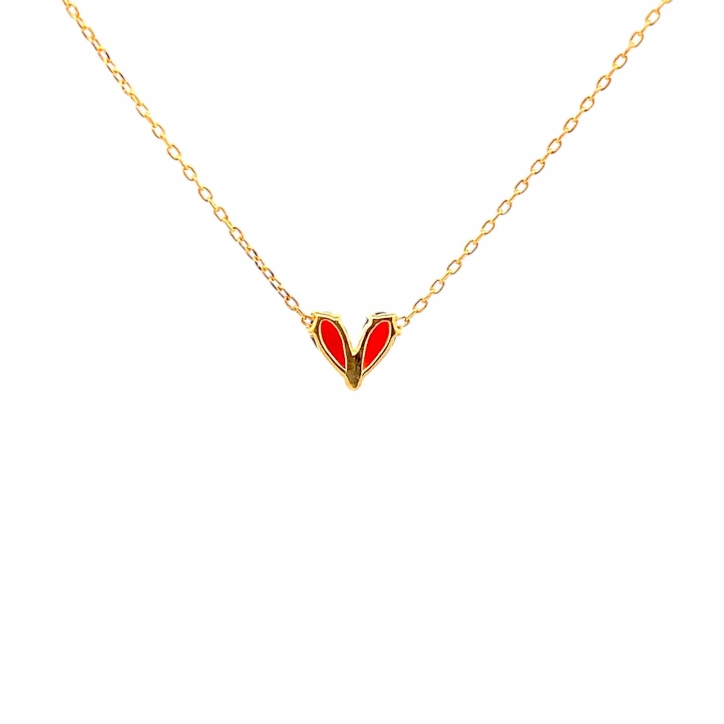 Scarlet Heart Pendant Chain (Pure Silver) - Gold