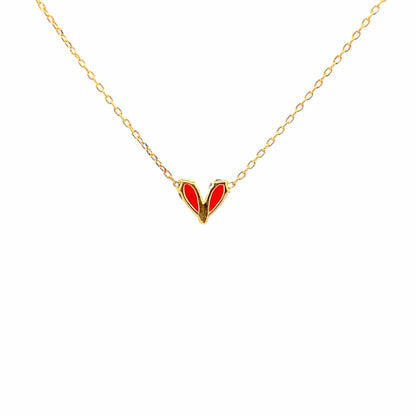 Scarlet Heart Pendant Chain (Pure Silver) - Gold