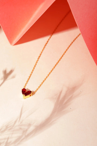 Scarlet Heart Pendant Chain (Pure Silver) - Gold