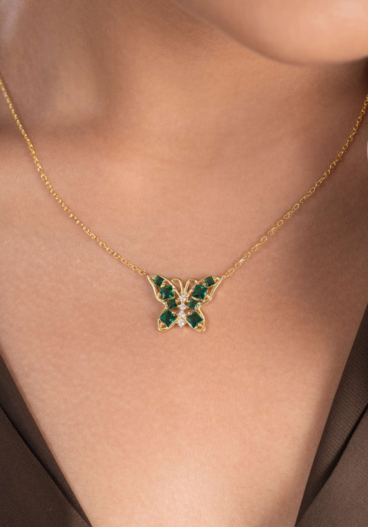 Celestia Butterfly Pendant Chain (Pure Silver) - Gold