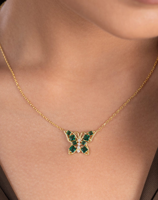 Celestia Butterfly Pendant Chain (Pure Silver) - Gold