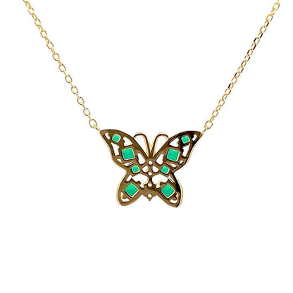 Celestia Butterfly Pendant Chain (Pure Silver) - Gold
